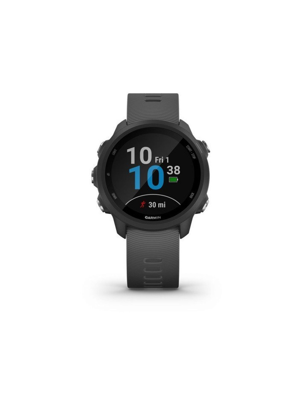Garmin Forerunner 245 чёрный с серым ремешком беговые смарт-часы с GPS (010-02120-10)