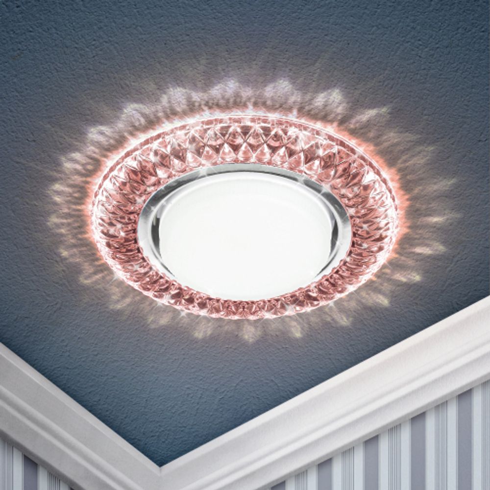 DK LD23 CHP/WH Светильник ЭРА декор cо светодиодной подсветкой Gx53, шампань | Встраиваемые LED светильники