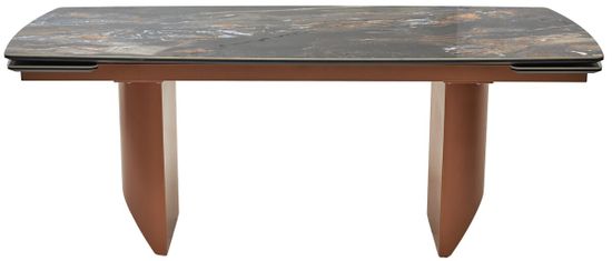 Стол ПУАНТО 200 TITANIUM LAWA NERO, керамика / МЕДЬ каркас