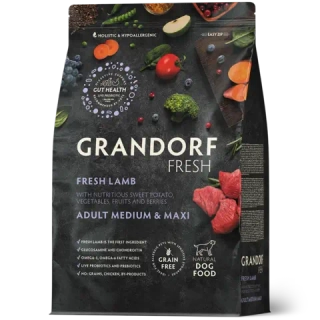 Grandorf Fresh, Fresh Lamb, Adult Medium & Maxi для собак средних и крупных пород (Свежее мясо ягненка с бататом)