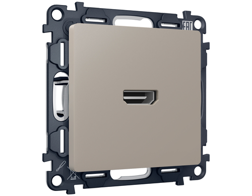 MA374010 Комплект механизма розетки HDMI 2.0 ALFA Серо-бежевый матовый 40V/500mA 2.0GHz 5-18Gbit/s QUANT (AP3740, VM222)
