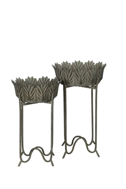 Набор из 2-х подставок "Антик грин" D35xH65см / D42xH76см