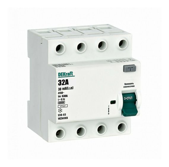 УЗО DEKraft 4П 32А/30мА 00591