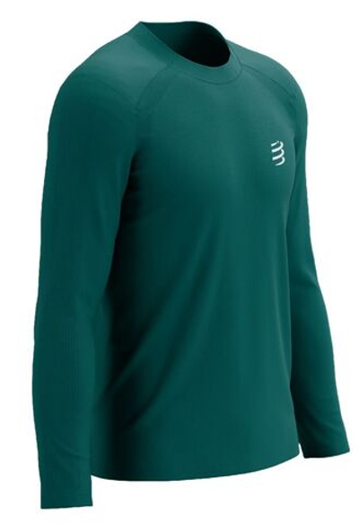 Теннисная футболка Compressport Performance Long Sleeve - Turquoise