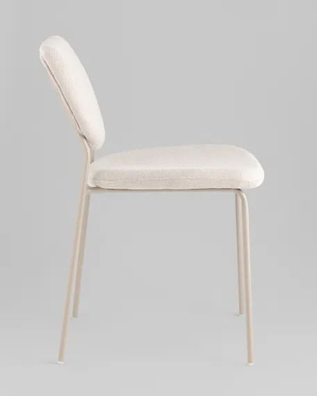 Стул обеденный Gigi шенилл бежевый кремовые ножки