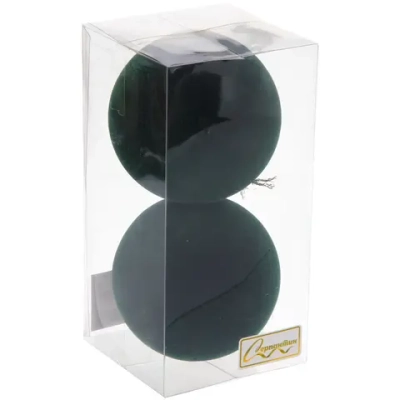 Набор шаров VELOUR «Нежный бархат» 8 см (набор 2 шт), Изумруд