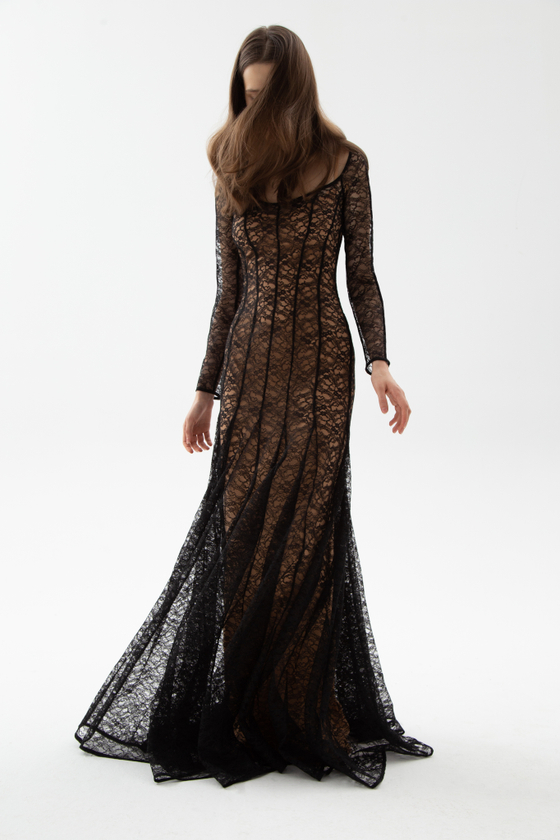 Платье макси из кружева