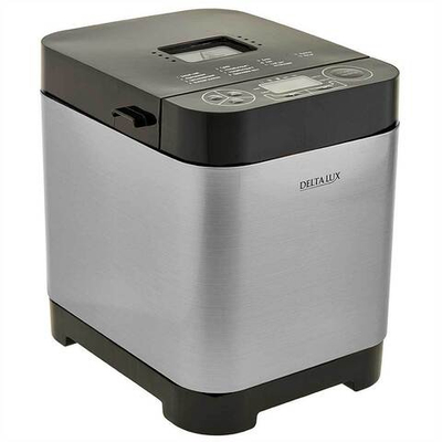 Хлебопечь DELTA LUX DL-8008В серебристая с черным