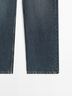 Massimo Dutti Джинсы с высокой талией и широкими штанинами, средне-синий