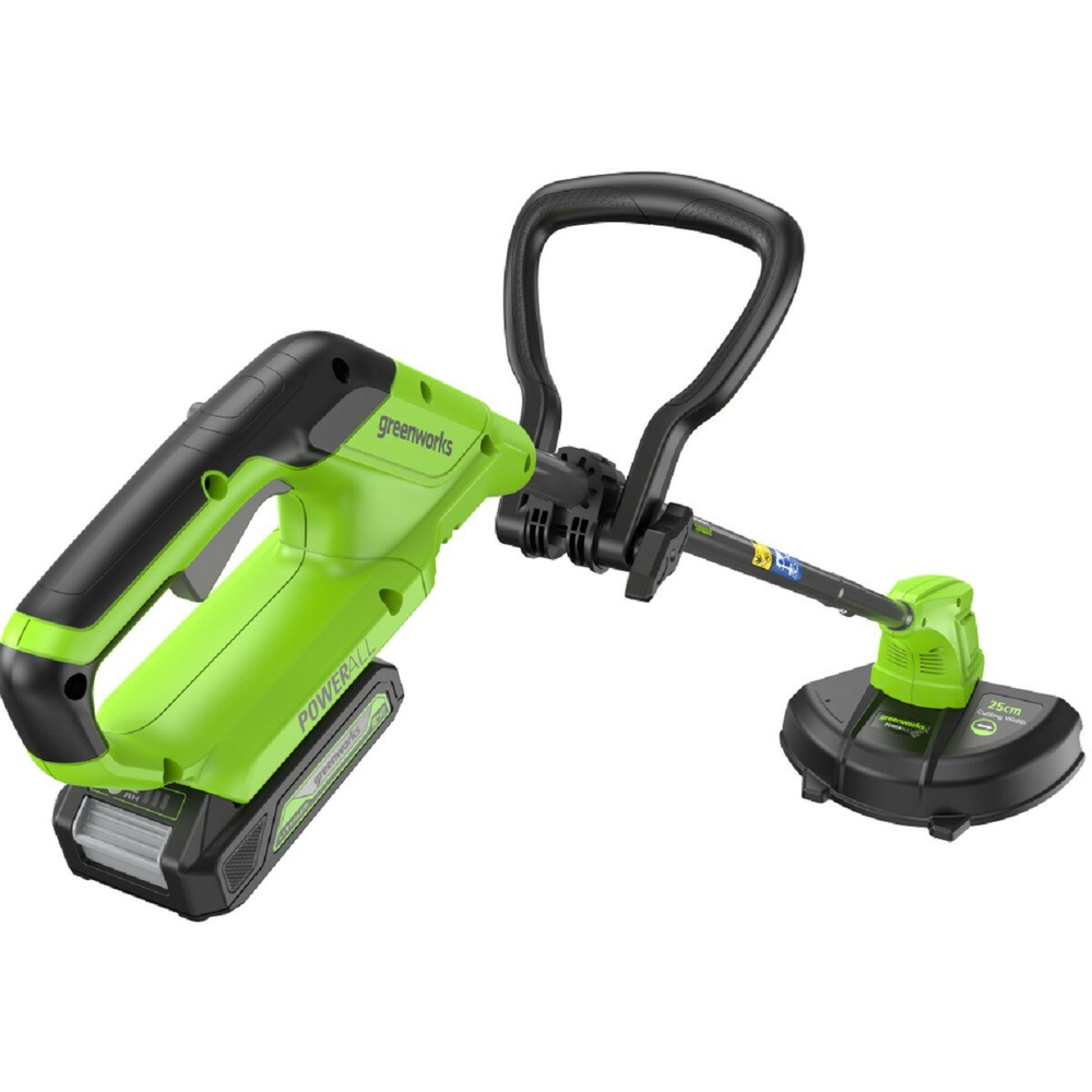Триммер аккумуляторный GREENWORKS 2113307SA 24V, 25 см, с 1хАКБ 2 Ач и ЗУ