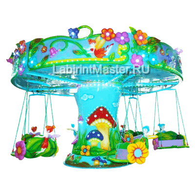 Электрическая Аттракцион цепочная карусель «Эльфы и грибная страна», 7×7×4 м