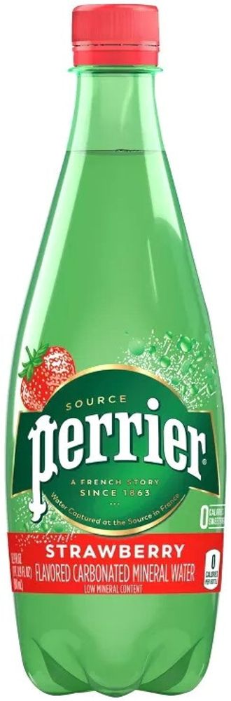 Вода природная минеральная Перрье Клубника / Perrier Strawberry 0.5л - 24шт