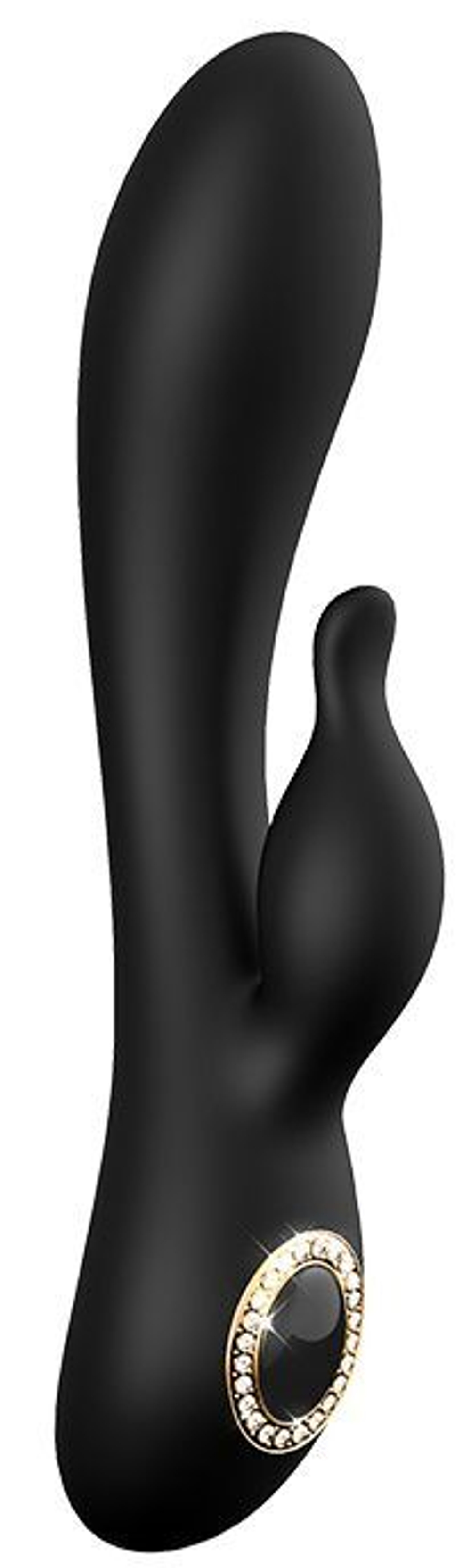 Черный вибратор-кролик ALEXIA - 20 см. (Цвет: черный)