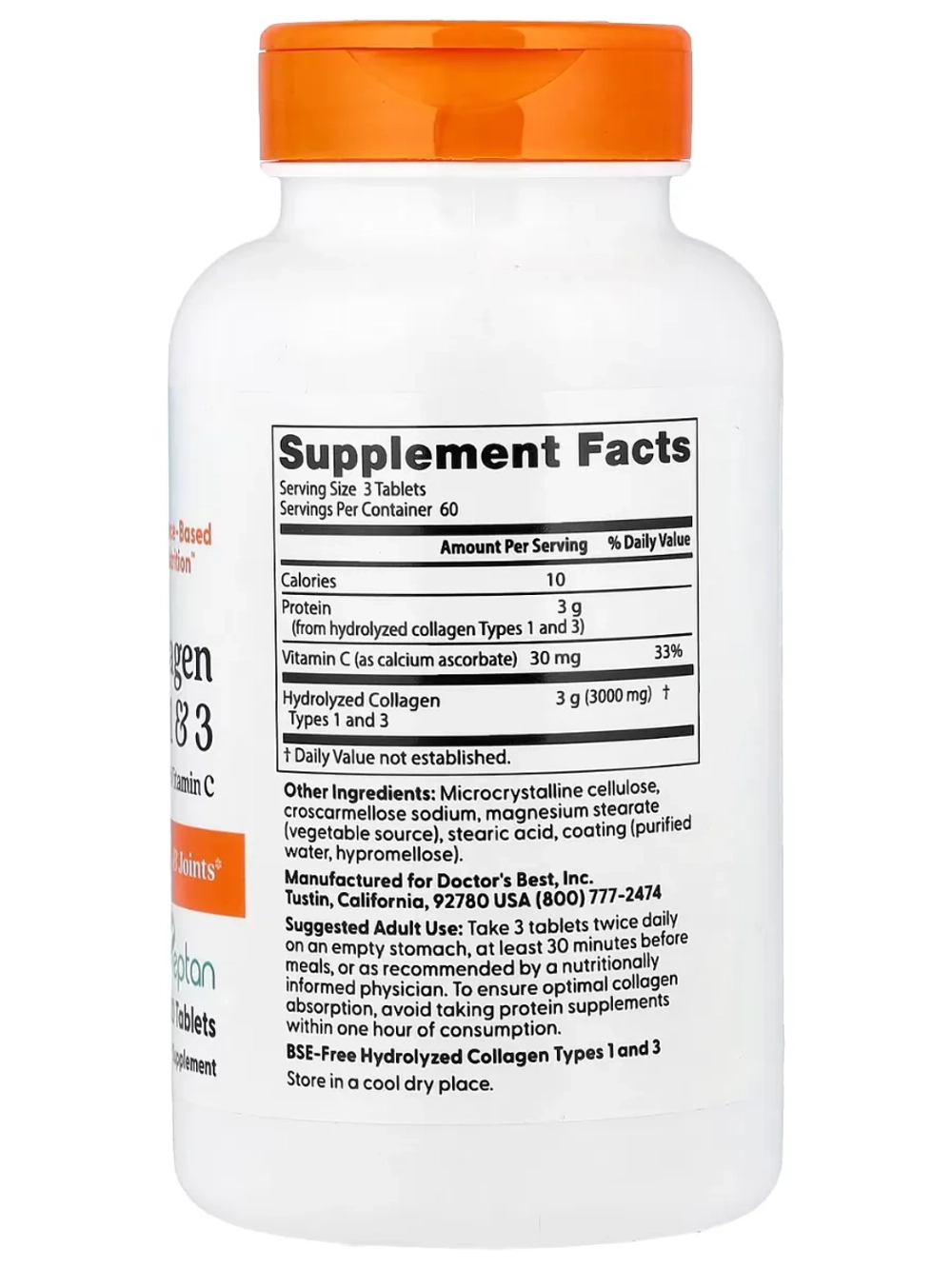 Коллаген типов 1 и 3 с витамином C 180 таблеток