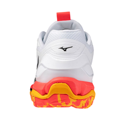 Мужские кроссовки для бадминтона/сквоша Mizuno Wave Stealth 6 - white/fiery coral2/citrus