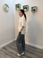 Брюки женские "Шелковый лен" рост 170 серый (А)