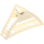 Заколка-краб для волос «Мон Пион», треугольник, цвет белый, 8см (Блистер)