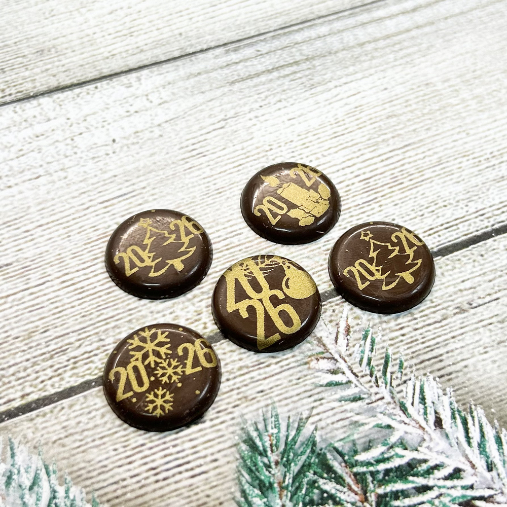Новогодний декор из шоколадной глазури "2026" 1,5см 5шт