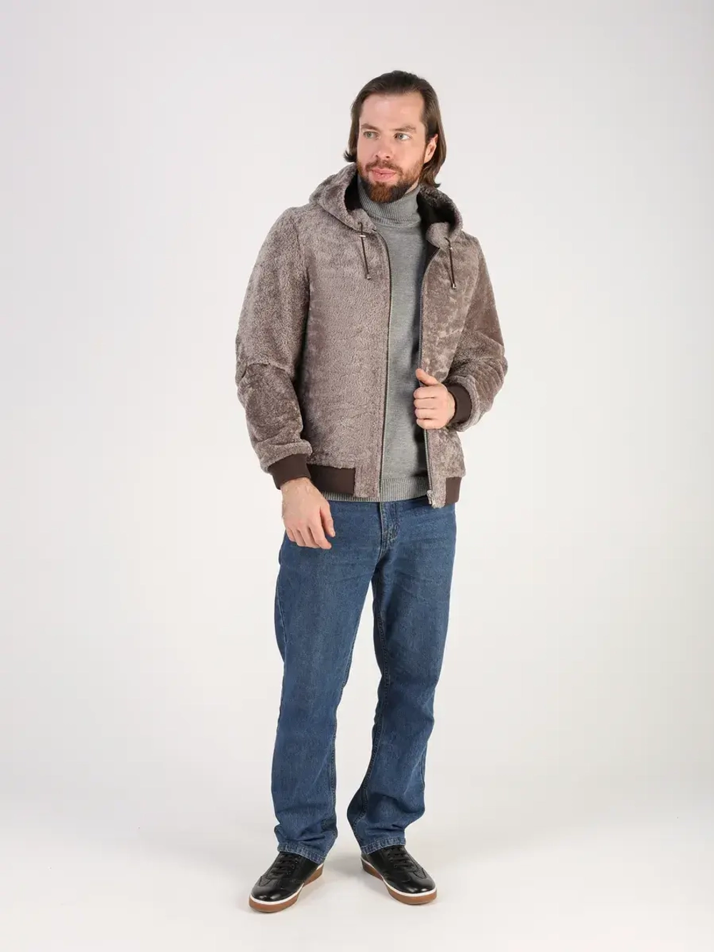 Дубленка натуральная куртка зимняя с капюшоном шуба