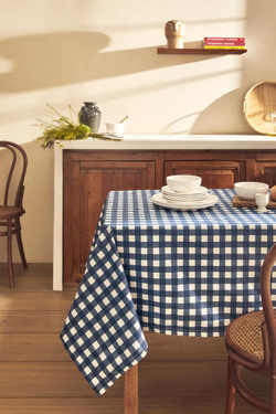 ZARA HOME СКАТЕРТЬ В КЛЕТКУ С ПОЛИМЕРНЫМ ПОКРЫТИЕМ,  СИНИЙ