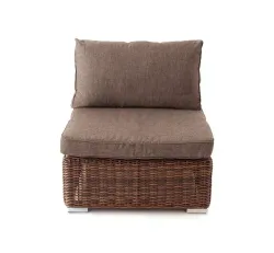 "Лунго" модуль диванный прямой с подушками, цвет коричневый