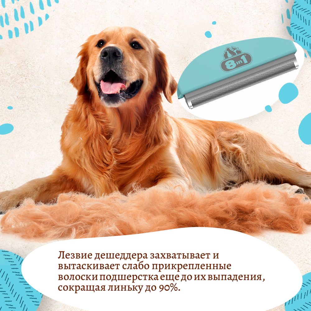 Дешеддер 8in1 Perfect Coat для крупных собак, размер L Дешеддер 8in1 Perfect Coat для крупных собак, размер L