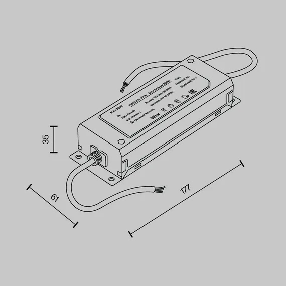 Источник напряжения Parity 48В, 200Вт, белый Technical tra130dr-200w