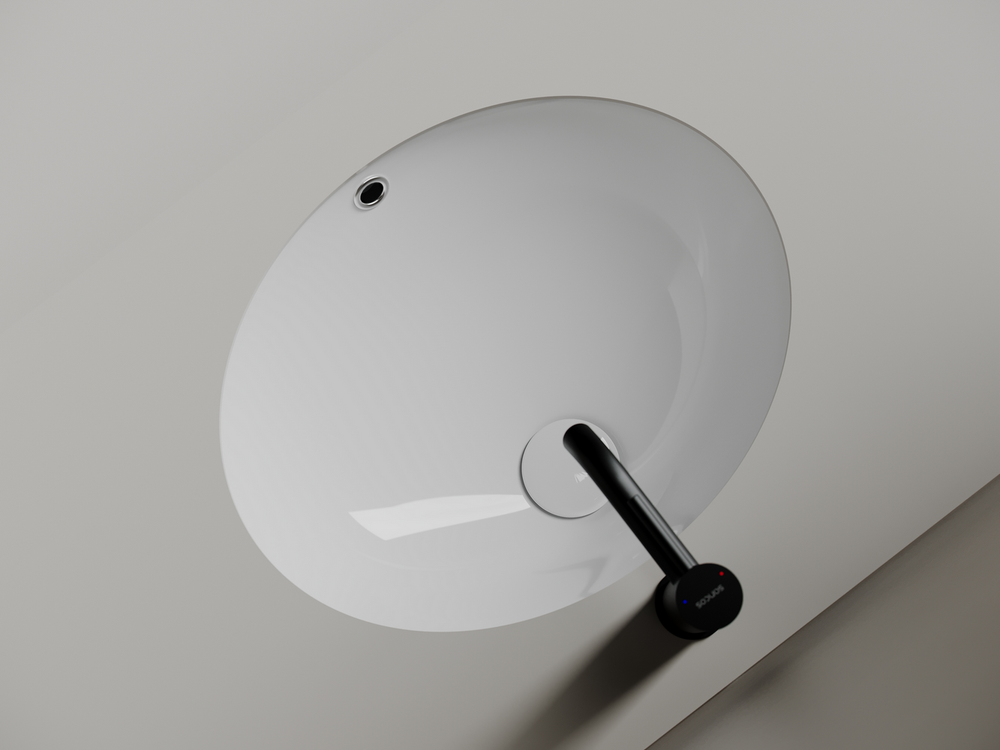 Раковина встраиваемая снизу Ceramicanova Era 465x380x190 мм, с отверстием слива - перелива, белый, арт.CN15005