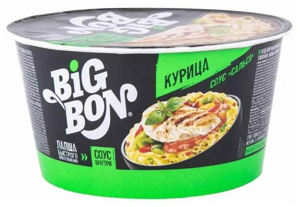 Лапша Big Bon Курица и соус сальса 85 г 3 шт