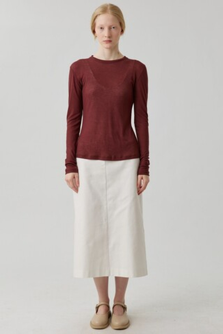 Топ прилегающего силуэта из кашемира цвета бордо