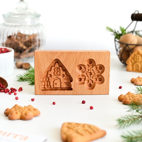 форма для пряника домик и снежинка
