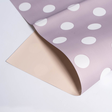 Пленка матовая двусторонняя "Горошек" Светло-сиреневая/Розовая