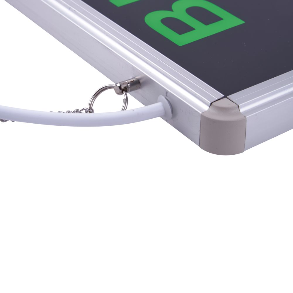 ULR-Q411 1W GREEN-SILVER ВЫХОД-EXIT Светильник светодиодный аварийного освещения с встроенным аккумулятором. AC-DС. Дневной свет 6500K. Корпус серебристый. ТМ Volpe.
