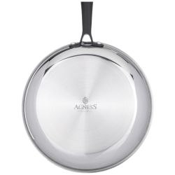 СКОВОРОДА C АНТИПРИГАРНЫМ ПОКРЫТИЕМ "IRON CHEF" AGNESS 24*4.5CM ТЕХНОЛОГИЯ 3-PLY, НЕРЖ.СТАЛЬ 18/10