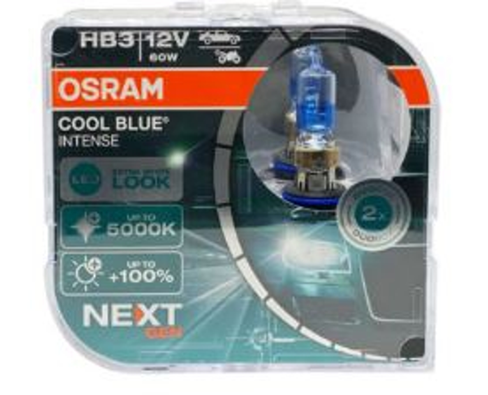 Автолампа HВ3(9005) 12V 60W (P20d) Osram +100% 5000K COOLBLUEintens(9005CBN-HCB_DuoBox) к-т ORIGINAL