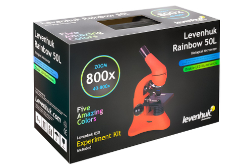 Микроскоп Levenhuk Rainbow 50L Апельсин c Levenhuk K50