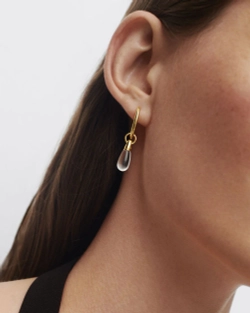 Одиночная серьга Rock Crystal Jupiter серебро 925 пробы покрытое золотом