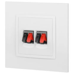Розетка ЭРА Elegance 14-3112-01М аудио двойная, белый матовый