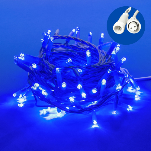 ULD-S1000-120/TWK BLUE IP67 Гирлянда светодиодная с эффектом мерцания, 10м. Соединяемая. 120 светодиодов. Синий свет. Провод белый. TM Uniel.