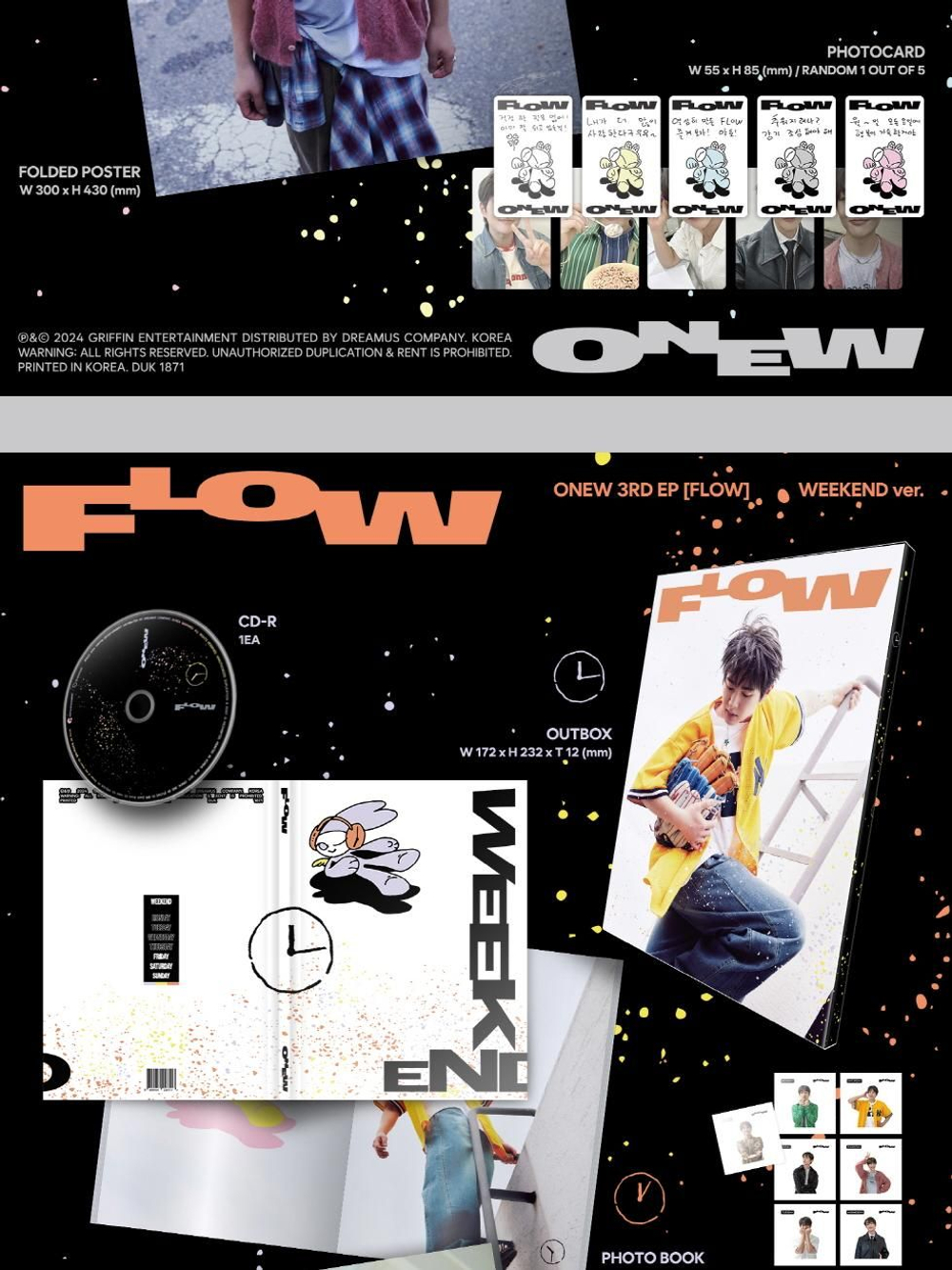 Альбом ONEW - FLOW 3rd Mini Album 2 Version SET