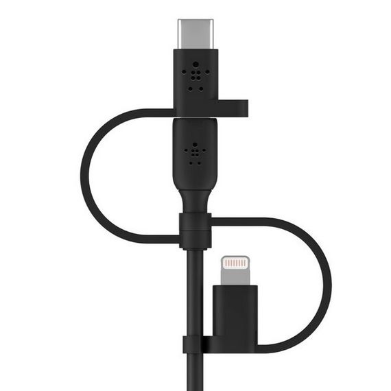 Кабель Belkin Boost Charge USB-A to USB-C/Micro-USB/Lightning 1м черный (CAC001bt1MBK)