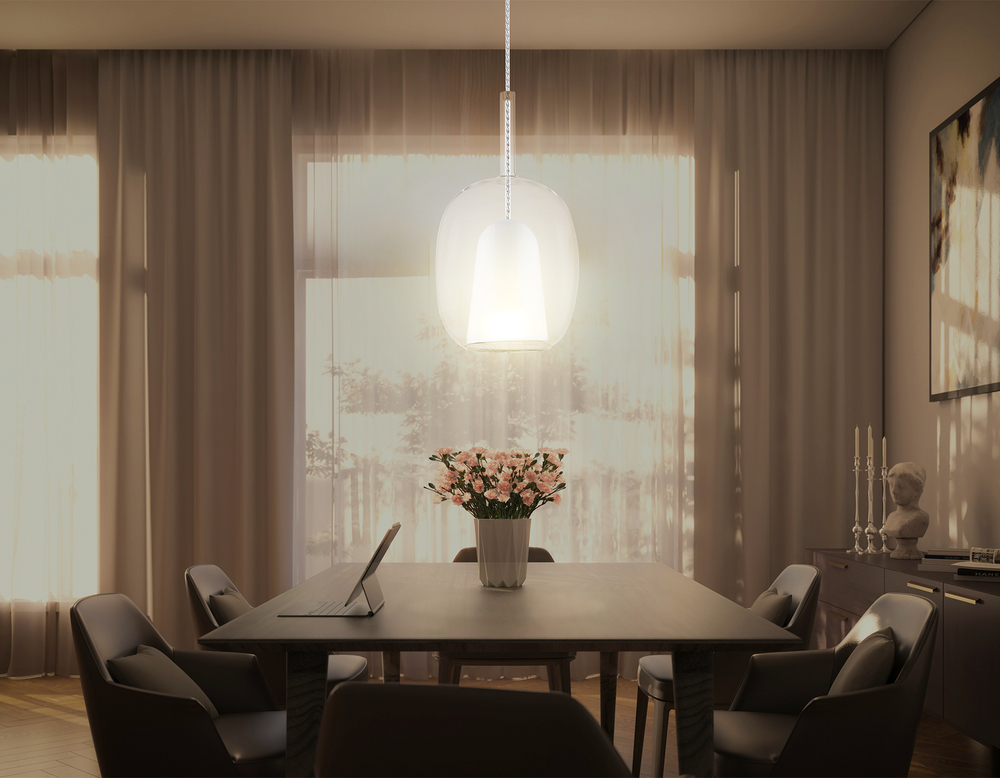 Светильник подвесной LH11121 BK/WH/CL черный/белый/прозрачный E27 max 60W D175*310