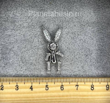 Подвеска люкс (Корея) заяц с микроцирконами 0475