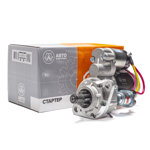 Стартер редукторный, ГАЗ, дв. ЯМЗ, с доп.реле, 12 В, 3.5/4.9 кВт, 9 зуб. (ан. M93R2002SE, AZF4383, AZF4209, 5312.3708)