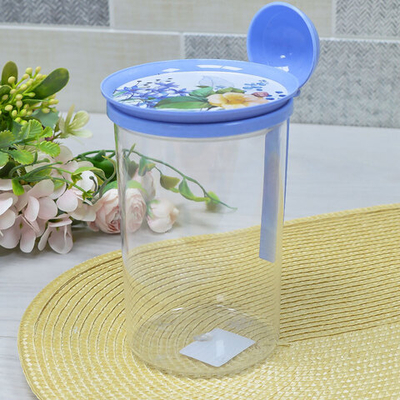 Банка для сыпучих продуктов 0,7л с ложкой "Цветущий сад"