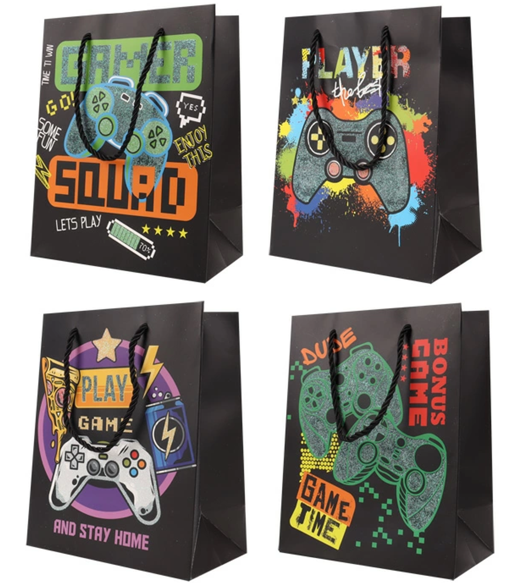 Пакет подарочный 18*23*10см. "Game" блёстки (Darvish)