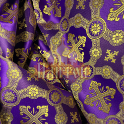 Шёлк "Гуслица" фиолетовый с золотом