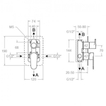 Встраиваемый смеситель для душа на 2 выхода ALEXIA 361502SGR графит