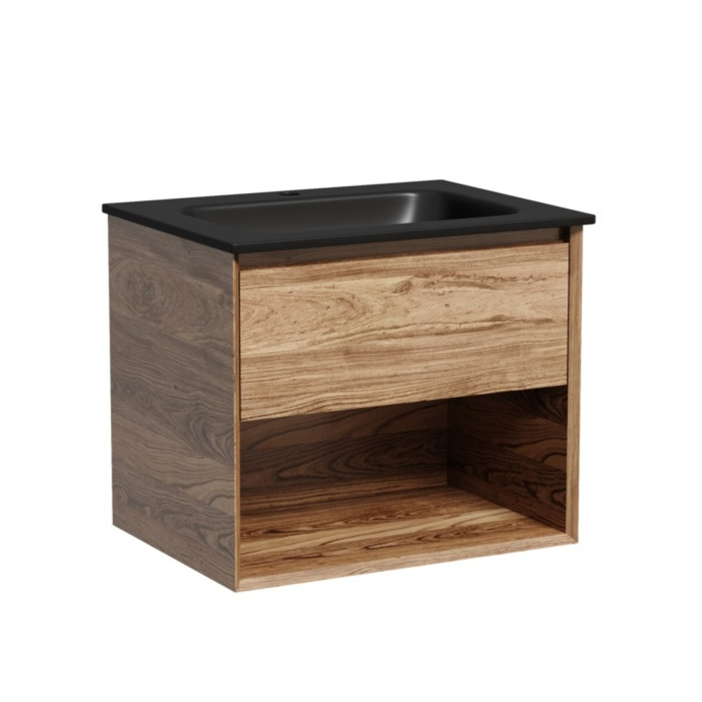 Тумба подвесная под раковину Sancos Marmi 1.0, дуб чарльстон 590х445х520