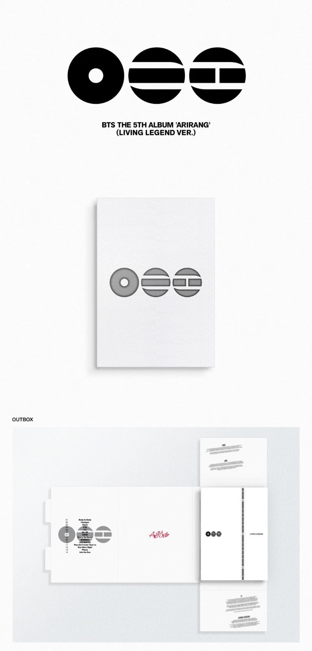 Альбом BTS - ARIRANG [Standart ver. 2 шт. + Living Legend ver. + Wevers Albums ver.]